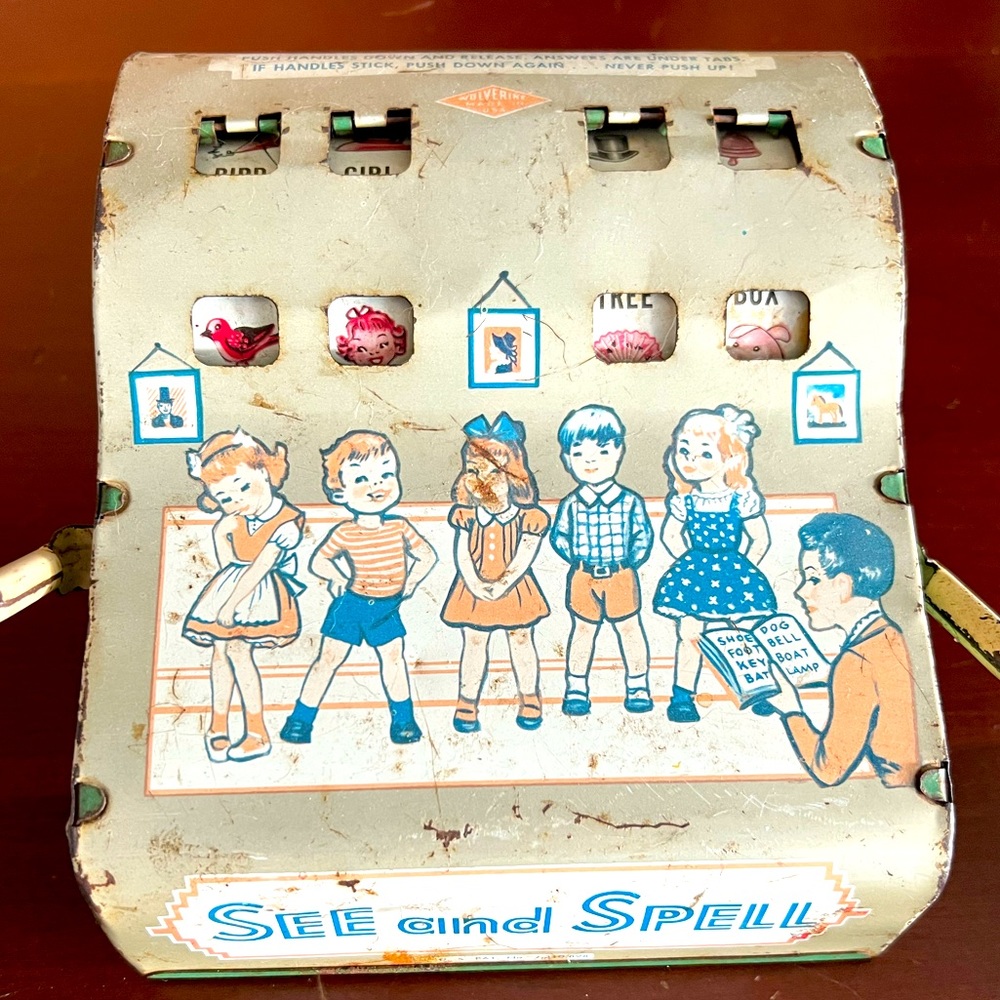 1950’s Childrens See and Spell Toy Vintage antique
